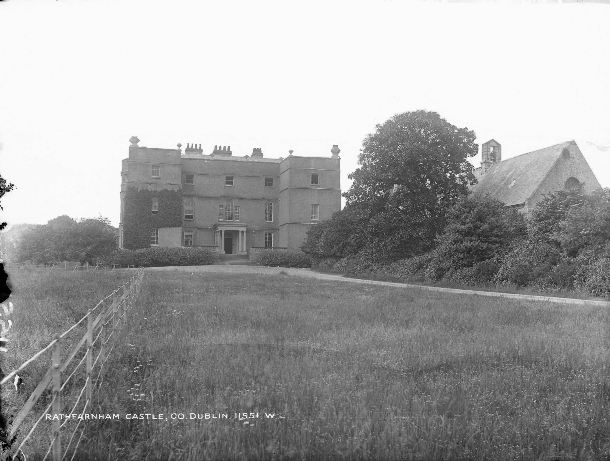 Rathfarnham Castle photographed by Robert French for the Lawrence Collection, around 1900. National Library of Ireland. 